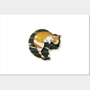 Kintsugi Japan Style Cute Kitty Cat Posters and Art